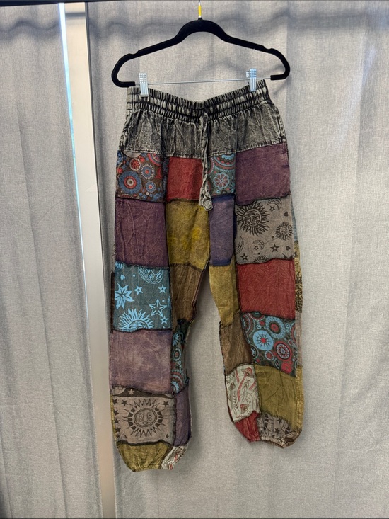 Rising International Pants - Rising International Multicolor Patchwork Harem Pants